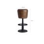 Stools - Brown iron stool 37x37x80 cm - VICAL