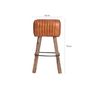 Stools - Brown leather stool 43x34x75 cm - VICAL