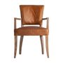 Chairs - Brown leather chair 57x64x88 cm - VICAL