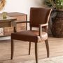 Chairs - Brown leather chair 57x64x88 cm - VICAL