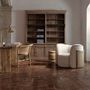 Chairs - Brown birch wood armchair 54x56x78 cm - VICAL