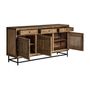 Sideboards - Sideboard in black elm wood 180x45x90 cm - VICAL