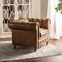 Fauteuils - Fauteuil en peau marron 107x83x75 cm - VICAL