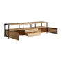 Meubles TV - Meuble tv en bois de mangue noir 190x40x52 cm - VICAL