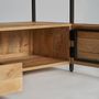 Meubles TV - Meuble tv en bois de mangue noir 190x40x52 cm - VICAL