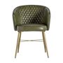 Chaises - Fauteuil en peau vert 58x60x79 cm - VICAL