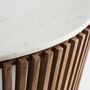 Tables basses - Table basse en bois d´acacia blanc 100x100x42 cm - VICAL