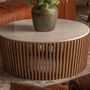 Tables basses - Table basse en bois d´acacia blanc 100x100x42 cm - VICAL