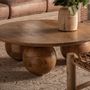 Coffee tables - Brown mango wood coffee table 96x96x33 cm - VICAL