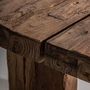 Coffee tables - Brown railway wood coffee table 150x60x34 cm - VICAL