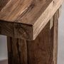 Coffee tables - Brown railway wood coffee table 150x60x34 cm - VICAL