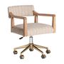 Chairs - Brown polyester office chair 56x58x82 cm - VICAL