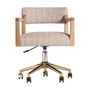Chairs - Brown polyester office chair 56x58x82 cm - VICAL