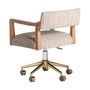 Chairs - Brown polyester office chair 56x58x82 cm - VICAL