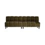 Canapés - Module canapé central en velours vert 175x72x88 cm - VICAL