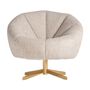 Armchairs - Beige polyester armchair 84x79x75 cm - VICAL