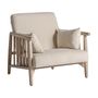 Armchairs - Armchair in off-white birch wood 84x90x84 cm - VICAL