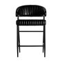 Stools - Black leather stool 55x59x93 cm - VICAL