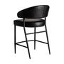 Stools - Black leather stool 55x59x93 cm - VICAL