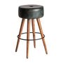 Stools - Black acacia wood stool 40x40x69 cm - VICAL