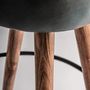 Stools - Black acacia wood stool 40x40x69 cm - VICAL