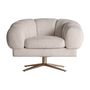Fauteuils - Fauteuil en velours blanc cassé 95x84x68 cm - VICAL