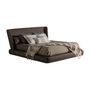 Lits - Lit en peau marron 196x218x102 cm - VICAL