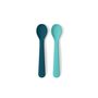 Children's mealtime - Silicone Spoon Set - Blue Abyss / Lagoon - EKOBO