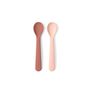 Repas pour enfant - Lot de 2 cuillères en silicone - Blush / Terracotta - EKOBO