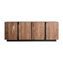 Sideboards - Sideboard in black acacia wood 220x44x81 cm - VICAL