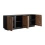 Sideboards - Sideboard in black acacia wood 220x44x81 cm - VICAL