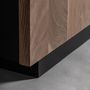 Sideboards - Sideboard in black acacia wood 220x44x81 cm - VICAL