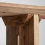 Console table - Brown reclaimed wood console 214x40x72 cm - VICAL