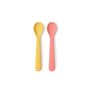 Repas pour enfant - Lot de 2 cuillères en silicone - Mimosa / Coral - EKOBO
