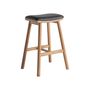 Stools - Black oak wood stool 47x40x68 cm - VICAL