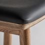 Stools - Black oak wood stool 47x40x68 cm - VICAL