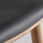 Stools - Black oak wood stool 47x40x68 cm - VICAL