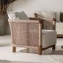 Armchairs - Brown railway wooden armchair 85x88x70 cm - VICAL