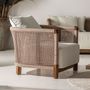 Armchairs - Brown railway wooden armchair 85x88x70 cm - VICAL