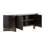 Sideboards - Brown oak wood sideboard 220x50x86 cm - VICAL