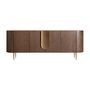 Sideboards - Brown oak wood sideboard 220x48x81 cm - VICAL