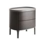 Night tables - Black MDF wooden bedside table 58x44x57 cm - VICAL