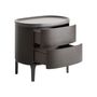 Night tables - Black MDF wooden bedside table 58x44x57 cm - VICAL