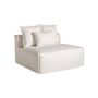 Sofas - Central sofa module in white linen 112x110x85 cm - VICAL