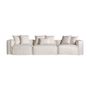 Sofas - Central sofa module in white linen 112x110x85 cm - VICAL