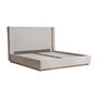 Lits - Lit en polyester gris 220x200x125 cm - VICAL