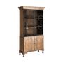 Armoires - Vitrine en bois de pin recyclé noir vieilli en 125x47x225 cm - VICAL