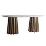 Tables Salle à Manger - Table salon en marbre blanc en 200x100x76 cm - VICAL