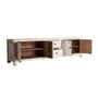 TV stands - TV cabinet in recycled off-white pine wood stripped in 220x45x60 cm - VICAL