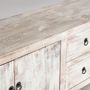 TV stands - TV cabinet in recycled off-white pine wood stripped in 220x45x60 cm - VICAL